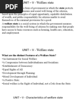 UNIT - V - Welfare State