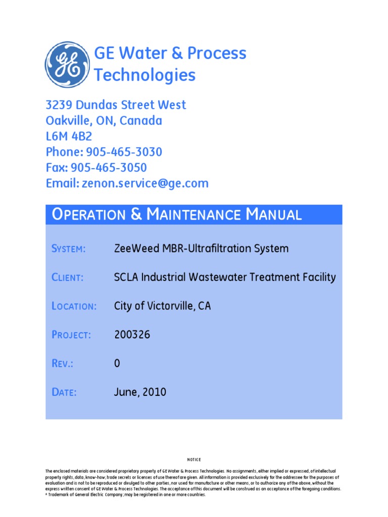 GE Water and Process Tech OMManual PDF | PDF | Chemical Engineering ...