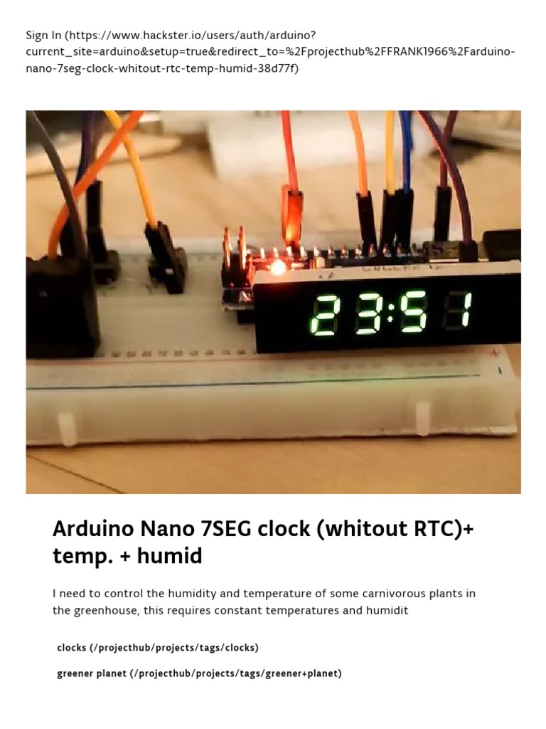 Arduino Nano Clock for Plants Care | PDF | Digital Technology | Computing