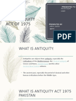 The Antiquity ACT OF 1975: Presented To