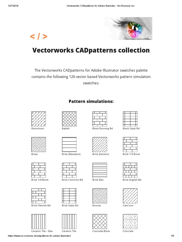 Cadpatterns For Adobe Illustrator - No-Nonsens Inc | PDF | Brick | Tile
