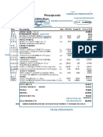 Cabeza de Presupuesto: Fecha de Presupuesto Nombre Sub Pesupuesto Titulo de Presupuesto