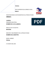 Medición y Mejoramiento de La Productividad - Abdiel de Jesus Carvajal Sosa - Investigacion de Ant. de Product.