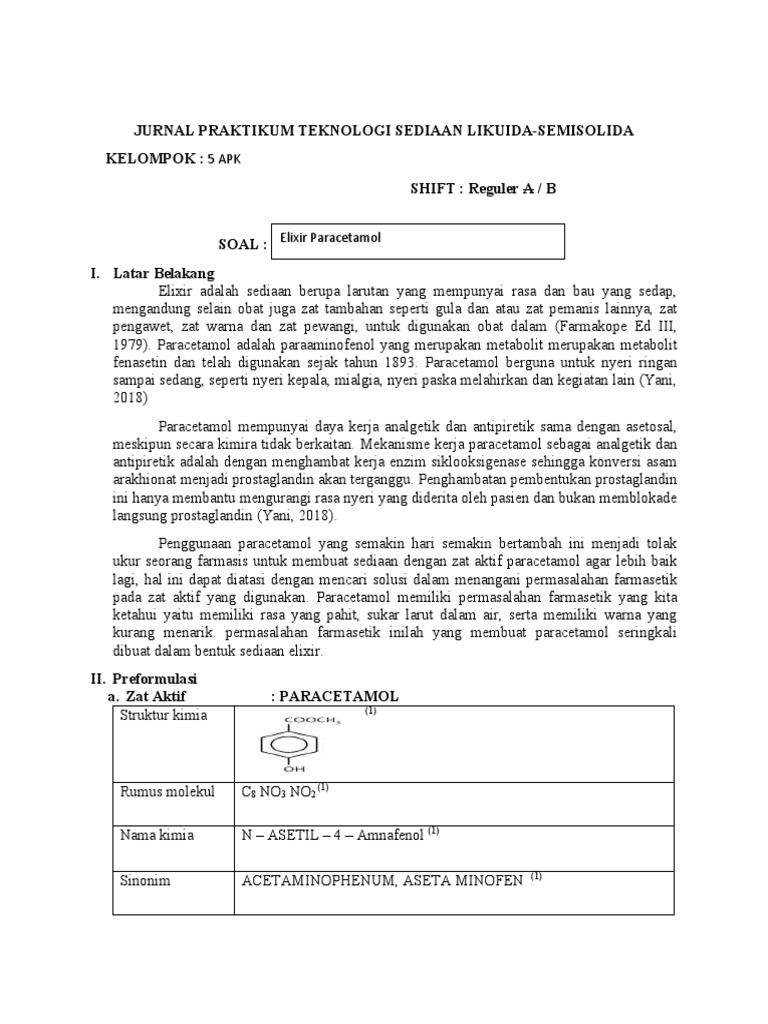 Elixir Paracetamol Jurnal PDF