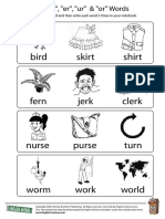 Bird Skirt Shirt: "Ir", "Er", "Ur" & "Or" Words