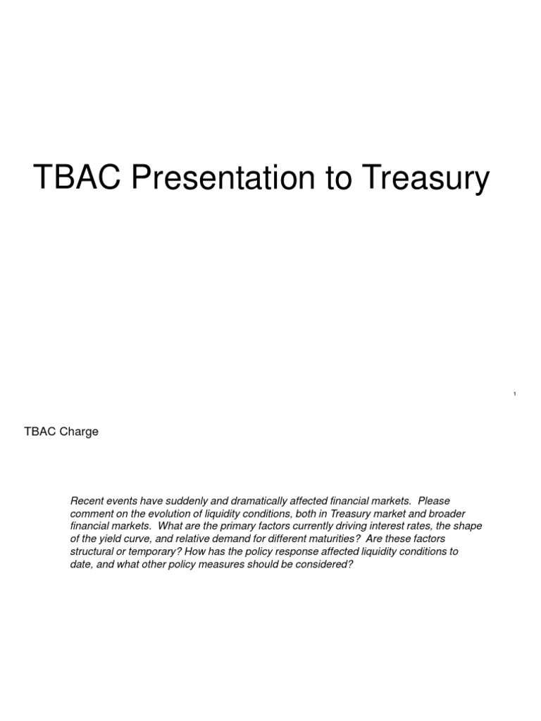 TBAC Presentation on Treasury Market Liquidity | PDF | Federal Reserve ...