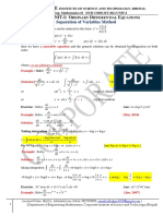 Mathematics-Ii (M2) For RGPV Bhopal by Dr. Akhilesh Jain, Solution of Diff Equations 1 Seperation of Variables