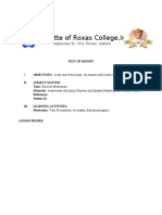 La Salette College Report on Exercise Metabolism