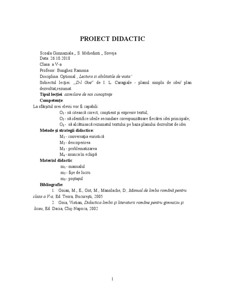 PD DL Goe Plan Dezvoltat de Idei | PDF