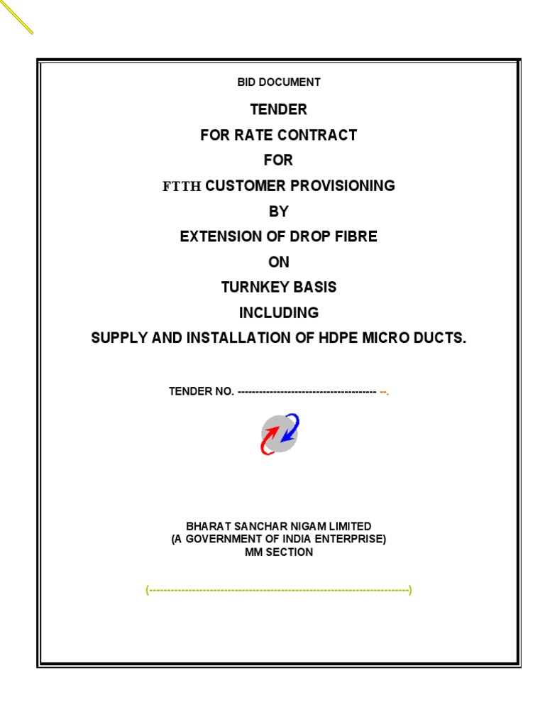61201013217bid Document For FTTH Customer Provisioning | PDF | Taxes ...