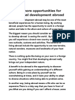One Has More Opportunities For Proffesional Development Abroad