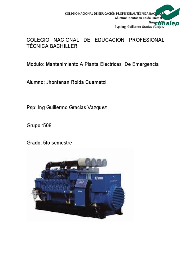 Plantas Electricas de Emergencia PDF Radiador Generador eléctrico