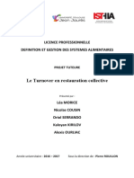 Le Turnover en Restauration Collective: Licence Professionnelle Definition Et Gestion Des Systemes Alimentaires