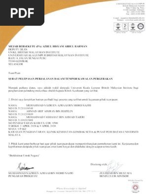 Surat Pelepasan Pkp Surat pelepasan pkp balik kampung8735 hits contoh surat pelepasan perjalanan pkp jika anda ingin keluar rumah atas sebab sebab tertentu sepanjang tempoh pkp perintah kawalan pergerakan ini jika anda ingin keluar ke rumah atas urusan anda perlukan surat untuk lepaskan diri dari sekat.