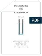 Operation Manual FOR U-Tube Manometer: General Instruments Consortium
