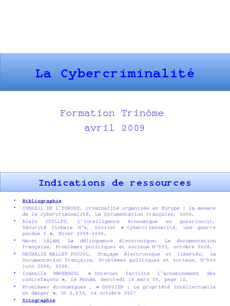 Comprendre la Cybercriminalité Moderne | PDF | Cybercriminalité | Âge ...