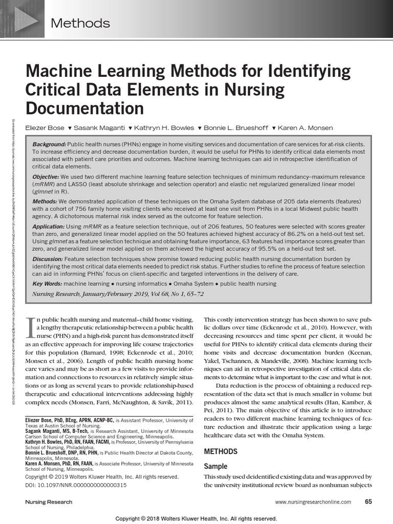 Machine Learning Methods For Identifying Critical.9 | PDF | Errors And ...
