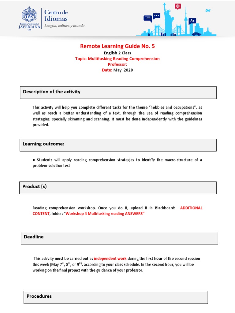 Multitasking Reading Comprehension Guide | PDF | Speed Reading ...
