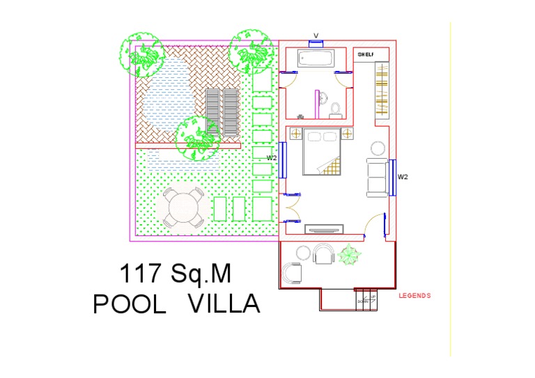 117 Sq.M Pool Villa Layout Plan | PDF