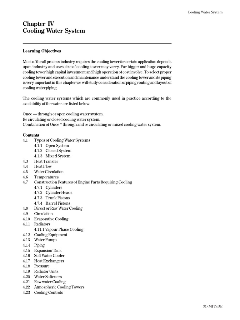 Overview of Cooling Water Systems | PDF | Heat Transfer | Piston