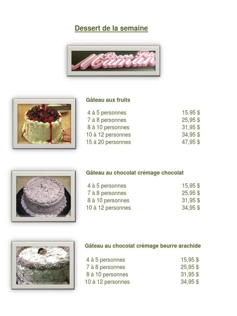 Gateaux Bonne Fete Maman Pdf