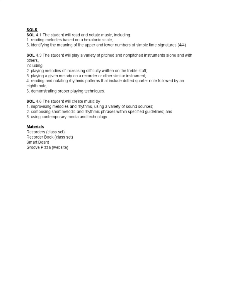 4th Grade Recorders PDF Recorder (Musical Instrument) Rhythm