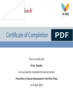 Rti Te of Completion: This Is To Certify That