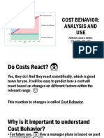 Cost Behavior: Analysis and USE: Patrick Louie E. Reyes, CTT, Micb, Rca, Cpa