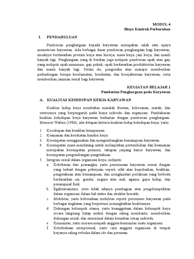 Modul 4 Biaya Kontrak Perburuhan Pdf