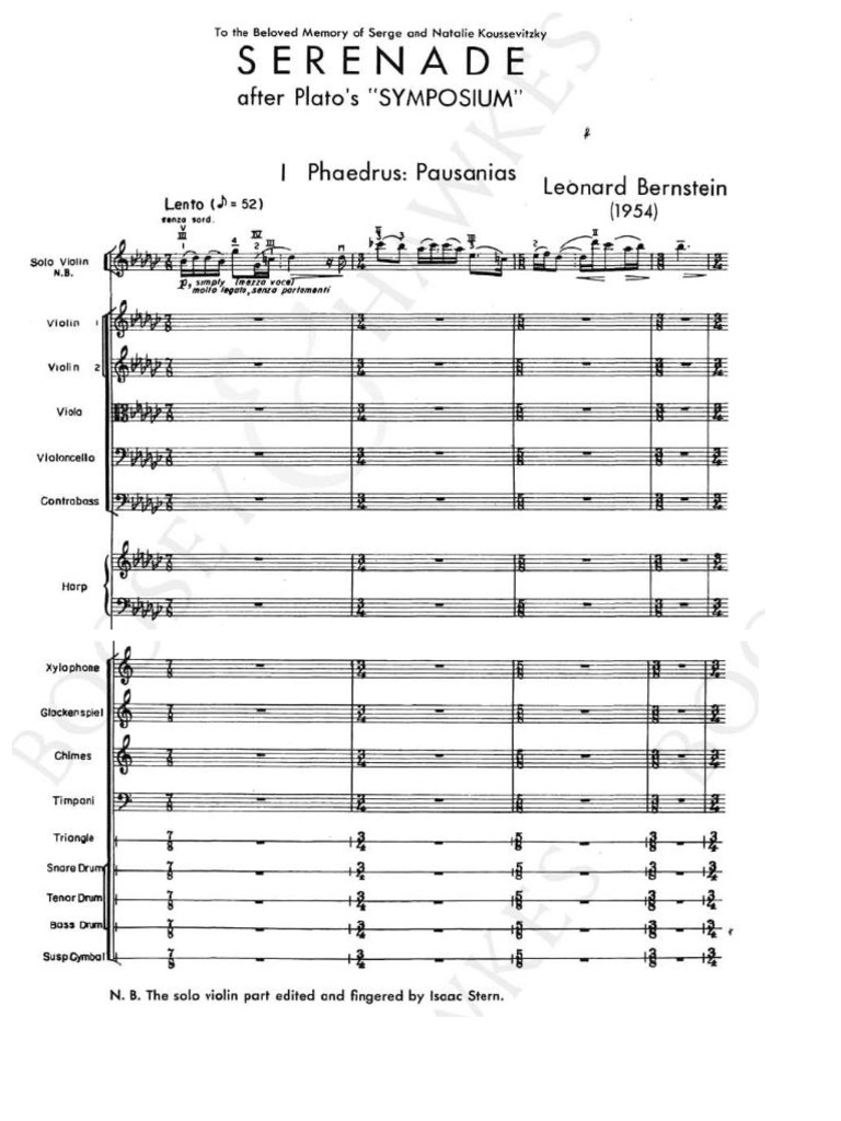 バーンスタイン　セレナーデ　楽譜 アカデミアミュージック / Serenade, after Plato's 'Symposium