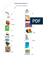Plural of Nouns Ending in " ": Eg. D y - Day Par Y-Part