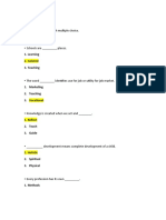 Question No 1: MCQS: Fill in The Blanks With Multiple Choice