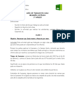 Guía de Religión Católica para 1° Básico sobre la Cuaresma y Semana Santa