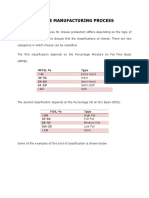 CHEESE MANUFACTURING PROCESS CLASSIFICATIONS