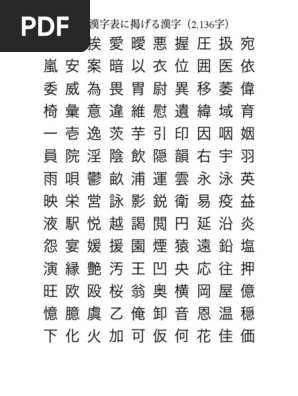 New Joyo Kanji 2136 Wall Poster Pdf Pdf