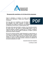 Comunicado de La Asociación Empresaria Argentina