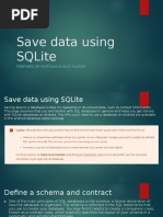 Save Data Using SQLite