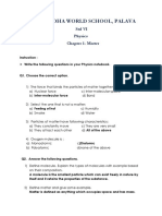 L Lodha World School, Palava: STD VI Physics Chapter 1-Matter