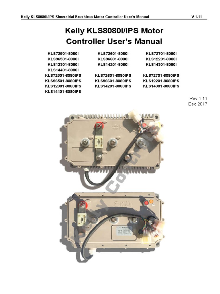 Kelly KLS8080I/IPS Controller Manual | PDF | Electric Motor | Control ...