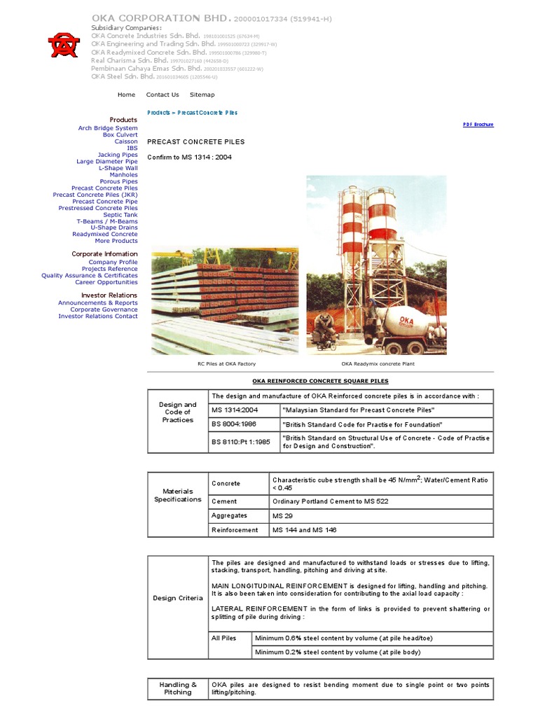 Precast Concrete Piles | PDF | Deep Foundation | Precast Concrete