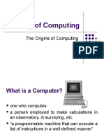 Origins of Computing