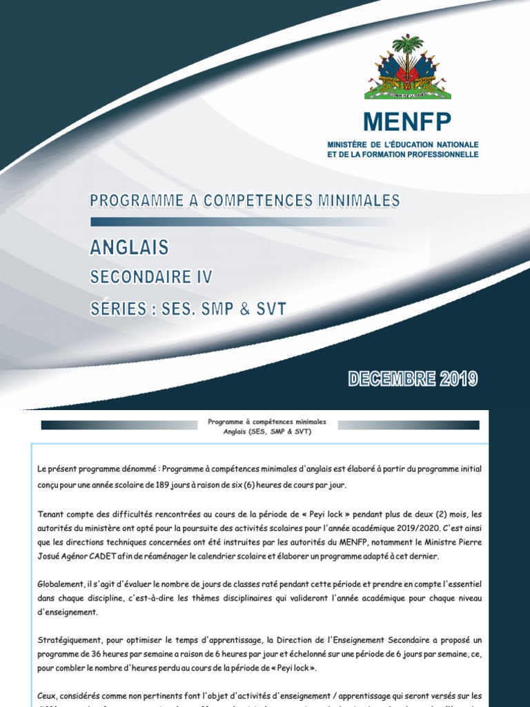 Anglais Ns Iv Ses Smp Svt 1 Pdf Modification Du Comportement Apprentissage