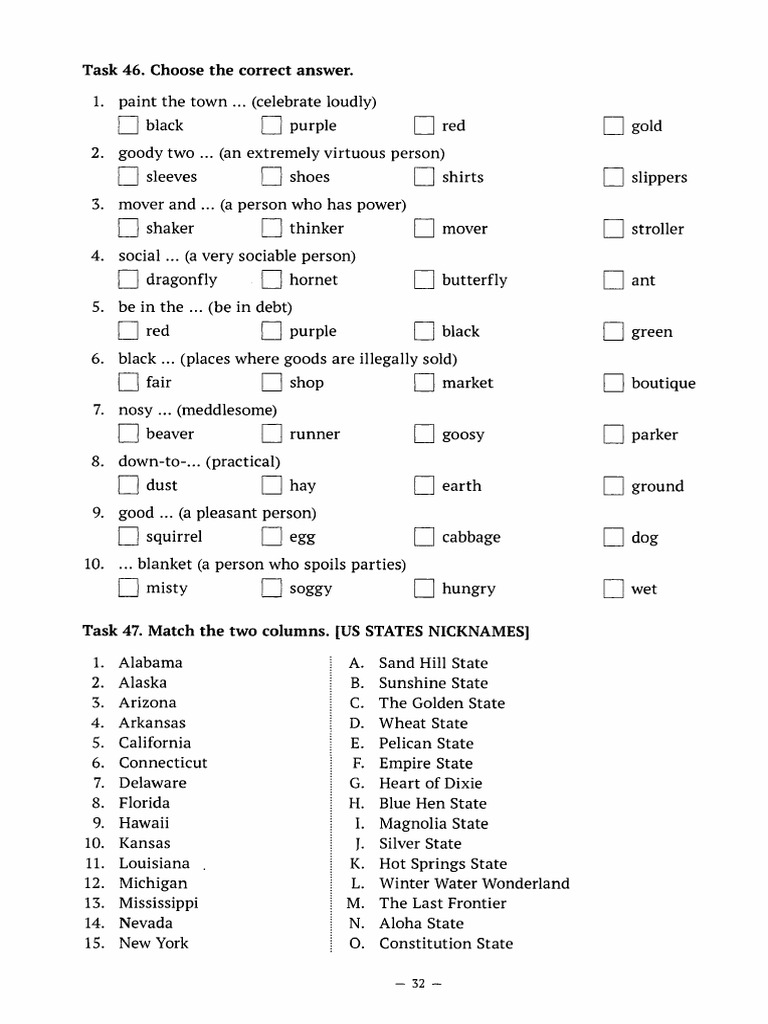 Gold: Task 46. Choose The Correct Answer | PDF