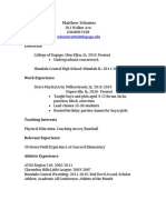 Phys Ed Resume