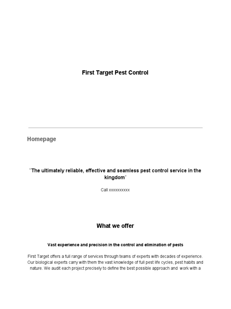 Comprehensive Pest Control Solutions | PDF | Pest Control | Nature
