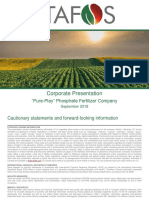 Corporate Presentation: "Pure-Play" Phosphate Fertilizer Company
