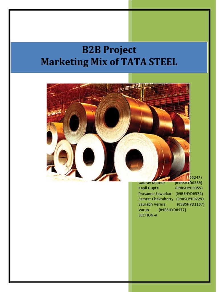 Marketing Mix Of Tata Steel - Tata Steel Marketing Mix