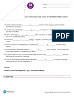 Vocabulary Task 1 Complete The Sentences With The Correct Compound Nouns. The First Letter of Each Word Is Given