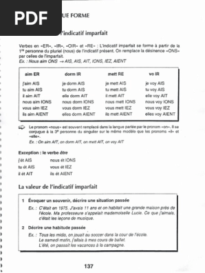 L Imparfait Pdf