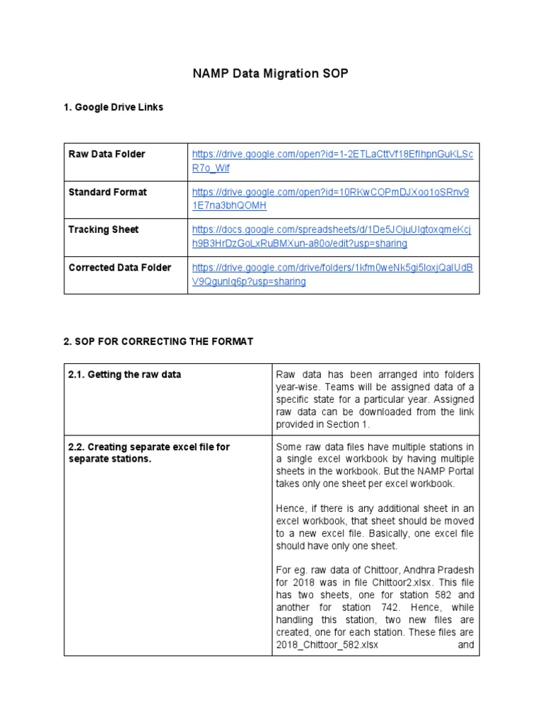 NAMP Data Migration SOP PDF PDF Computer File Microsoft Excel